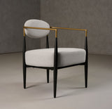 VIG Furniture Modrest Liberty - Modern Light Grey Fabric + Black & Gold Accent Chair VGDW-L-C500-009