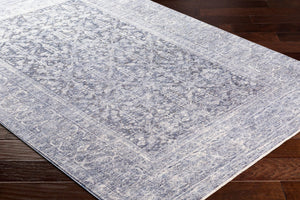 Livabliss Lincoln Traditional Polyester Area Rug Turkish Woven Medium Pile Accent for Entryway Navy, Denim 8'10" x 13'1" LIC2300-9131