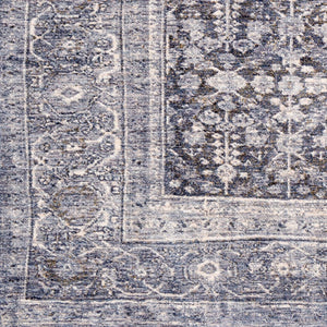 Livabliss Lincoln Traditional Polyester Area Rug Turkish Woven Medium Pile Accent for Entryway Navy, Denim 8'10" x 13'1" LIC2300-9131