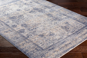 Livabliss Lincoln Traditional Fringe Area Rug Polyester Machine Woven Turkey Living Room Decor Navy, Denim 8'10" x 13'1" LIC2302-9131