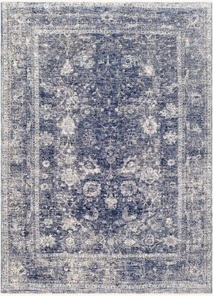 Livabliss Lincoln Oversized Polyester Area Rug with Fringe Traditional Style for Living Dining Rooms Navy, Denim 11'6" x 15'6" LIC2303-116156
