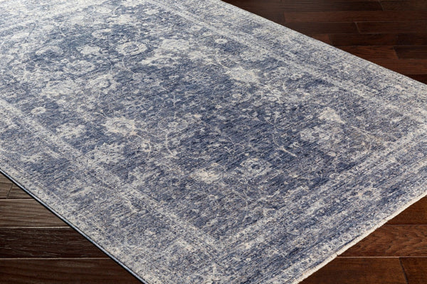 Livabliss Lincoln Oversized Polyester Area Rug with Fringe Traditional Style for Living Dining Rooms Navy, Denim 11'6" x 15'6" LIC2303-116156