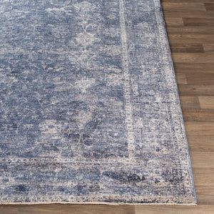 Livabliss Lincoln Oversized Polyester Area Rug with Fringe Traditional Style for Living Dining Rooms Navy, Denim 11'6" x 15'6" LIC2303-116156
