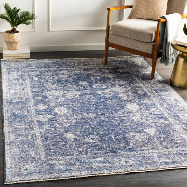 Livabliss Lincoln Oversized Polyester Area Rug with Fringe Traditional Style for Living Dining Rooms Navy, Denim 11'6" x 15'6" LIC2303-116156