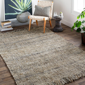 Surya Linden Handwoven Wool Jute Flatweave Area Rug with Fringe for Living Room Decor LID1001-81012