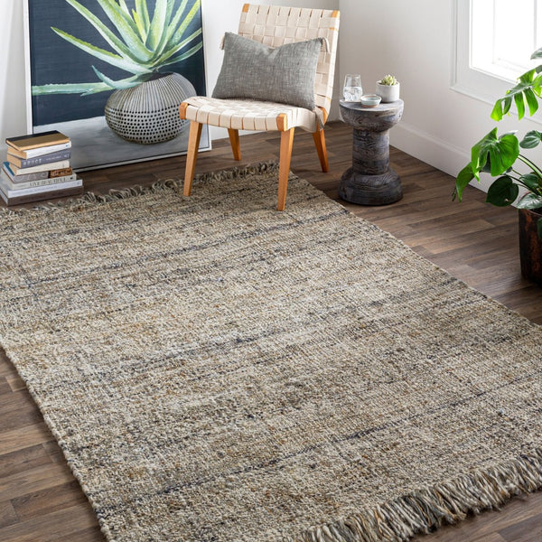 Surya Linden Handwoven Wool Jute Flatweave Area Rug with Fringe for Living Room Decor LID1001-81012