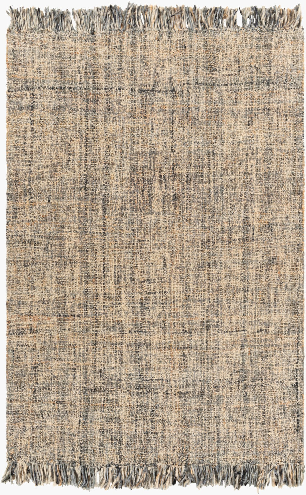 Surya Linden Handmade 2' X 3' Cottage-style Area Rug In Wool & Jute With Elegant Fringe For Cozy Spaces Gray Jute,Wool Lid1002-23
