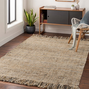 Surya Linden Handmade 2' X 3' Cottage-style Area Rug In Wool & Jute With Elegant Fringe For Cozy Spaces Gray Jute,Wool Lid1002-23