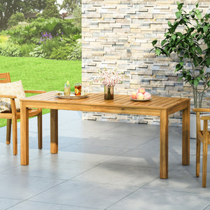 Christopher Knight Home® - Noble House - Augustine Outdoor Rustic Acacia Wood Dining Table, Teak