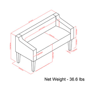 English Elm Parris Upholstered Bench with Tweed Fabric, High-Density Foam & Springs, Versatile Entryway Seat Dark Gray B136P159228