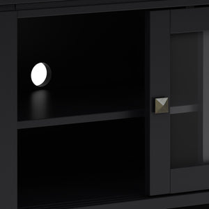 English Elm Cosmopolitan Tv Media Stand – Sleek Black Wood Design For 55" Tvs With Ample Storage & Cable Management B136P158570