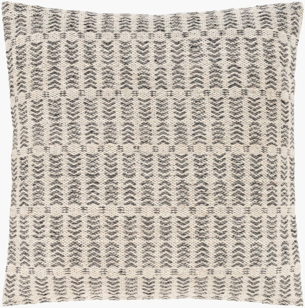 Livabliss Leif Cotton Wool Blend Square Accent Pillow Handcrafted Texture for Rustic Cottage Living LIF001-2020