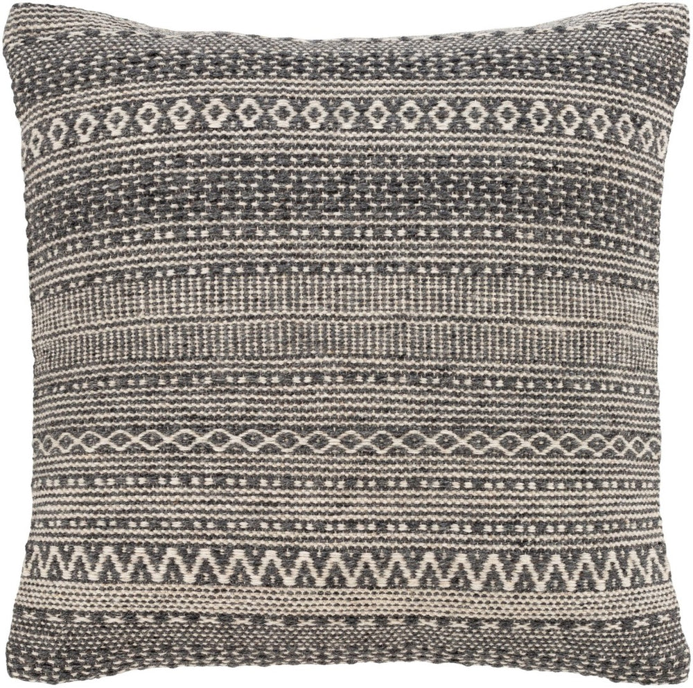Livabliss Leif Handwoven Wool Cotton Accent Pillow Artisan Cottage Style Woven Texture LIF005-2020