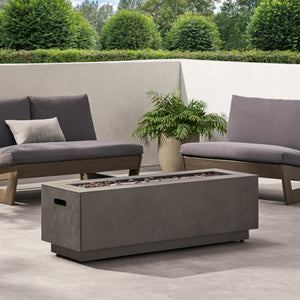 English Elm 40" Outdoor Propane Fire Pit 50000 Btu Powder Coated Iron Rectangular Patio Warmer 62836.00CONRT-50K_67760.00CONR