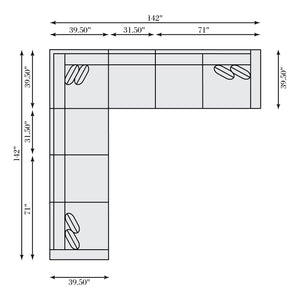 Bernhardt Bernhardt Lars Leather Sectional With Plush Deep Cushions, Wide Track Arms And Textured Wood Block Feet For Modern Living Space Comfort Tan K2092