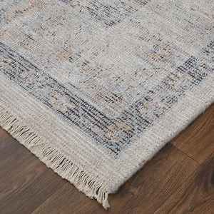 Feizy Rugs Caldwell Handwoven Wool And Viscose Area Rug - Elegant Medallion Design For Stylish Home Decor Ivory,Blue,Orange Wool,Viscose 8798980fivybluc50