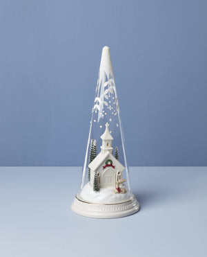 Lenox Lit Christmas Cone With Church Scene Multi, NO COLOR GLASS,CRYSTAL 896634
