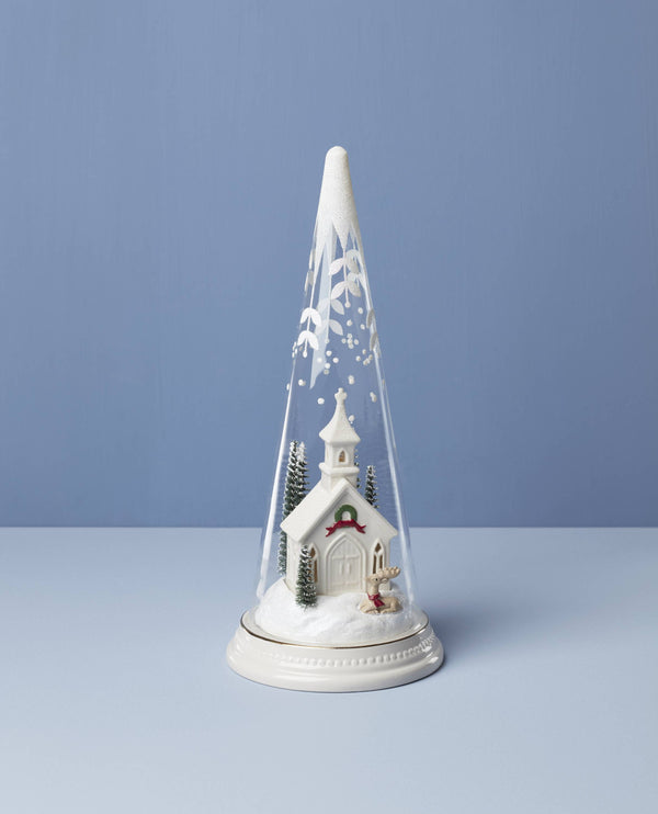 Lenox Lit Christmas Cone With Church Scene Multi, NO COLOR GLASS,CRYSTAL 896634