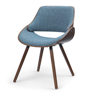 English Elm Malden Bentwood Dining Chair - Denim Blue Fabric, Mid-Century Modern Design For Stylish Comfort B136P158904