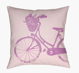 Livabliss Bicycle Woven Graphic Motif Accent Pillow for Modern Eclectic Living Rooms Sofas LIL011-1818