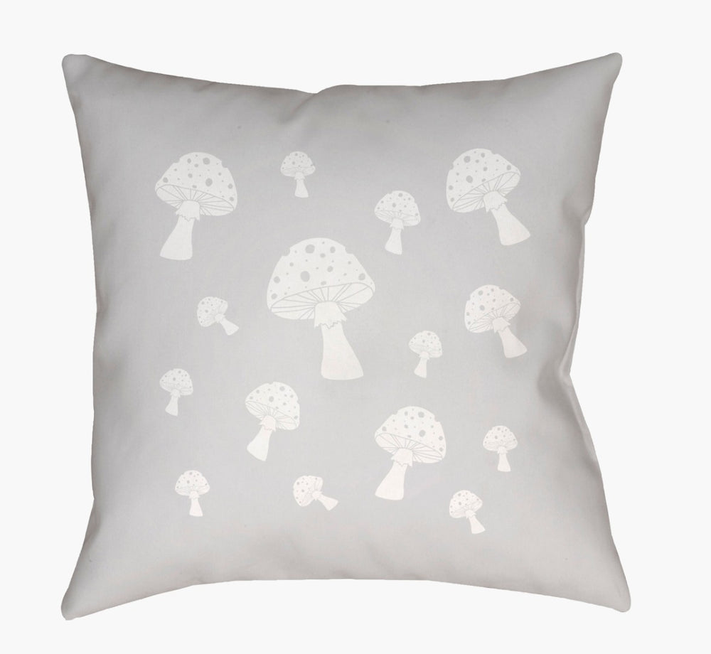 Livabliss Mushrooms Woven Polyester Square Accent Pillow Botanical Motif for Boho Living Spaces LIL043-2020