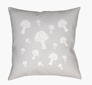 Livabliss Mushrooms Woven Polyester Square Accent Pillow Botanical Motif for Boho Living Spaces LIL043-2020