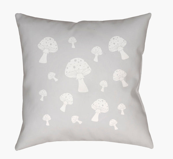 Livabliss Mushrooms Woven Polyester Square Accent Pillow Botanical Motif for Boho Living Spaces LIL043-2020