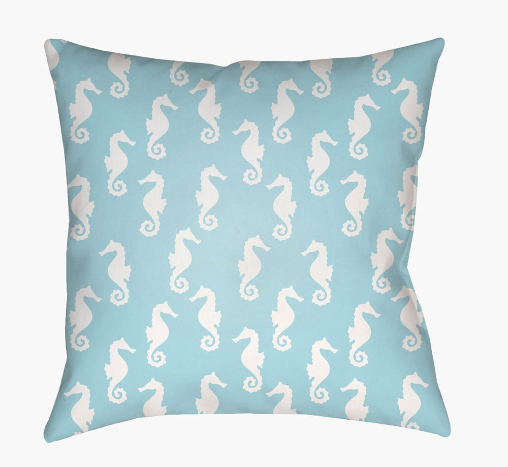 Livabliss Sea Woven Coastal Accent Pillow Polyester Square Shoreline Pattern for Living Room LIL065-1818
