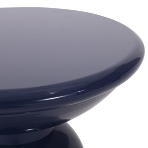 English Elm Outdoor Powder-coated Iron Pedestal Side Table for Patio and Lounge Spaces Navy Blue 73615.00NBLU