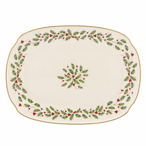 Lenox Holiday Serving Platter Red & Green, IVORY PORCELAIN 830143
