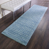 Nourison Perris PERR1 Handmade Woven No Border Indoor Only Contemporary  Rug Denim, Blue 100% Wool 99446222435