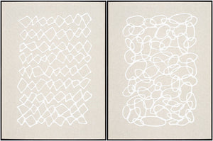 Livabliss Lines Hand Painted Framed Wall Art Minimalist Modern Linework for Living or Bedroom LINE004-SET