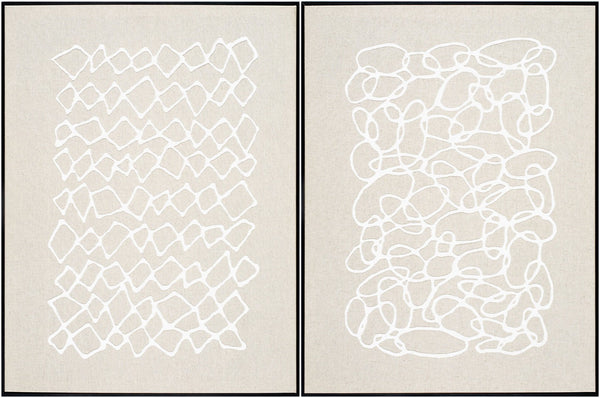 Livabliss Lines Hand Painted Framed Wall Art Minimalist Modern Linework for Living or Bedroom LINE004-SET