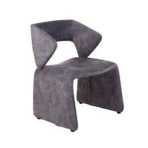 VIG Furniture Modern Linus Sculptural Accent Chair In Light Grey Upholstery — Wrapped Foam Comfort, Ergonomic Cutout VGBN-EC-280-LG-CH