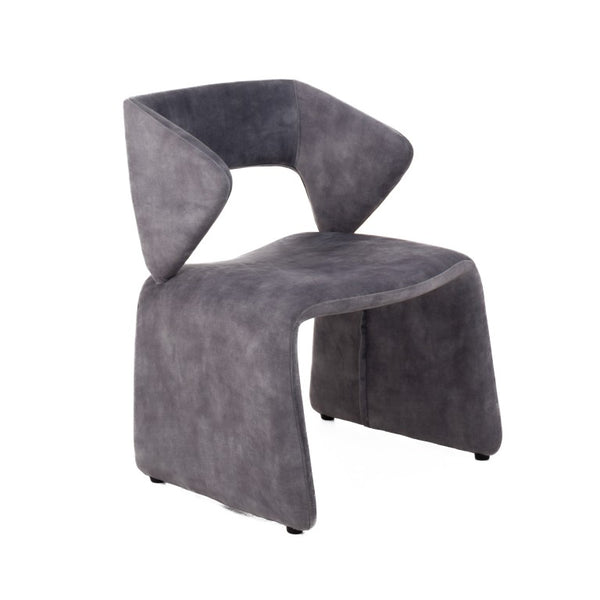 VIG Furniture Modern Linus Sculptural Accent Chair In Light Grey Upholstery — Wrapped Foam Comfort, Ergonomic Cutout VGBN-EC-280-LG-CH