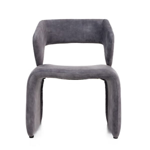 VIG Furniture Modern Linus Sculptural Accent Chair In Light Grey Upholstery — Wrapped Foam Comfort, Ergonomic Cutout VGBN-EC-280-LG-CH