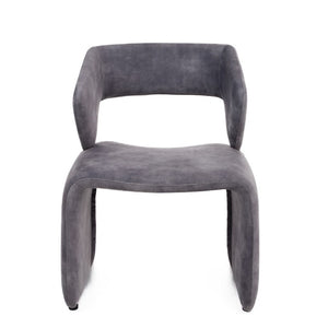 VIG Furniture Modern Linus Sculptural Accent Chair In Light Grey Upholstery — Wrapped Foam Comfort, Ergonomic Cutout VGBN-EC-280-LG-CH