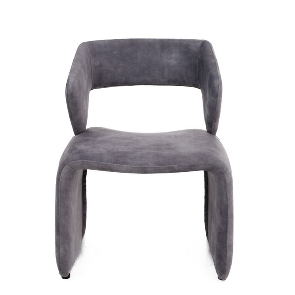 VIG Furniture Modern Linus Sculptural Accent Chair In Light Grey Upholstery — Wrapped Foam Comfort, Ergonomic Cutout VGBN-EC-280-LG-CH