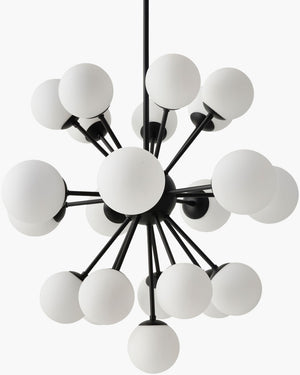 Surya Liora Iron and Glass Mid-century Modern Chandelier Warm Ambient Glow Dining Room LIO-003