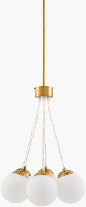 Surya Liora Art Deco Iron and Glass Chandelier Warm Ambient Glow for Dining Rooms LIO-008