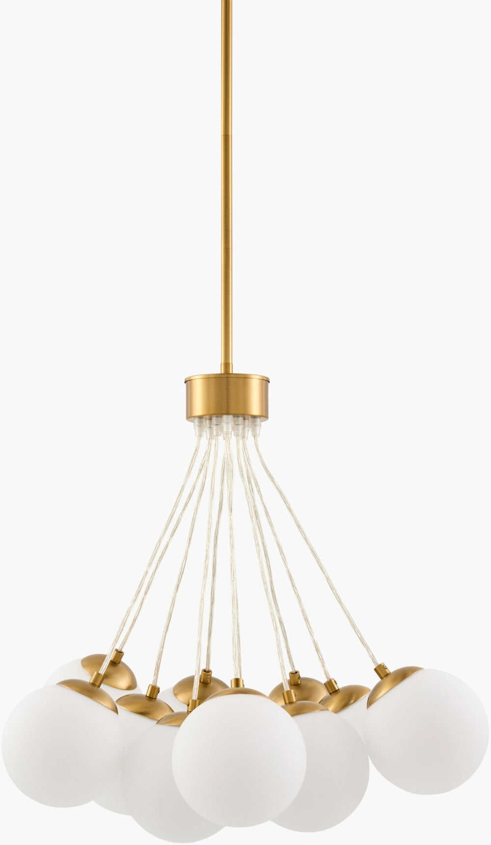 Surya Liora Art Deco Iron and Glass Geometric Chandelier for Dining Rooms and Foyers LIO-010
