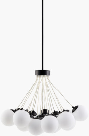 Surya Liora Art Deco Iron and Glass Chandelier for Dining Entryway or Open Living Spaces LIO-011