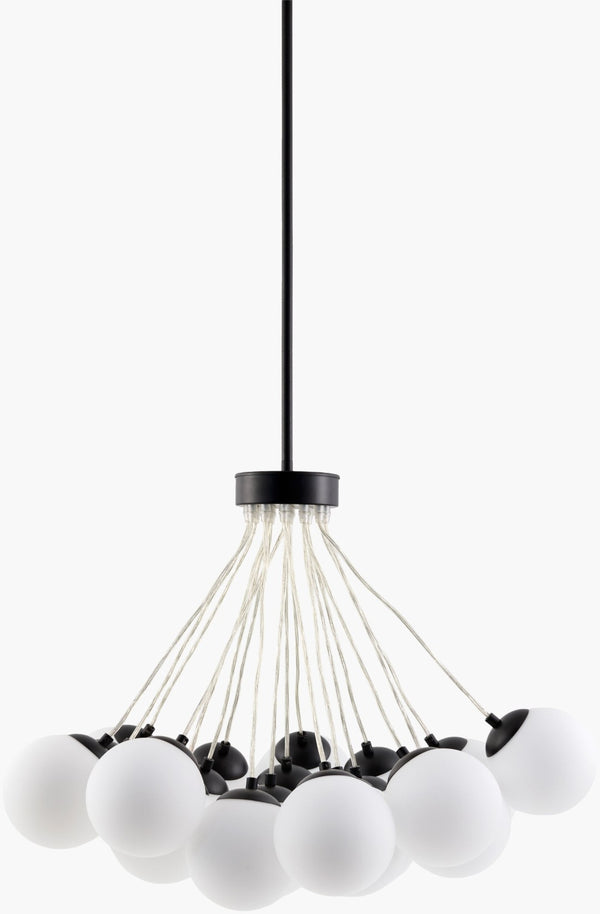 Surya Liora Art Deco Iron and Glass Chandelier for Dining Entryway or Open Living Spaces LIO-011