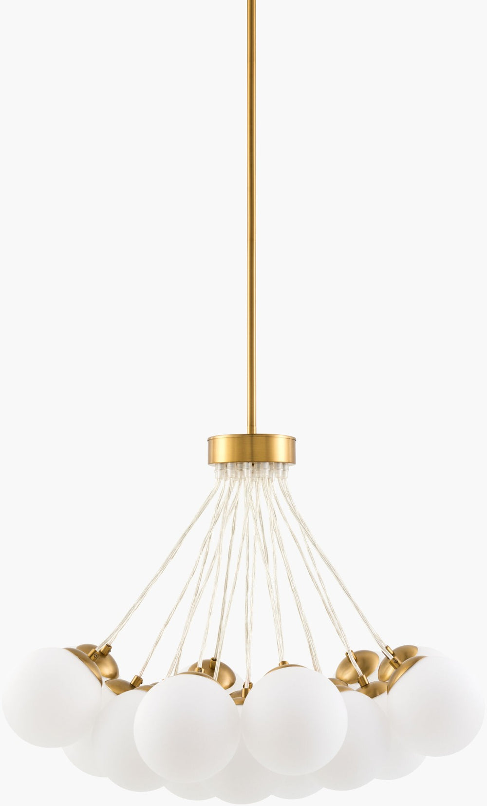 Surya Liora Art Deco Iron Frame Chandelier with Clear Glass Shades for Dining Rooms LIO-012