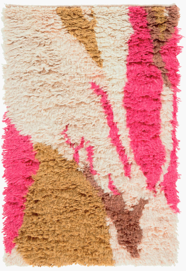 Surya Liona 2' X 3' Handmade Wool Rug - Modern Decor Essential With Plush Pile & Durable Construction Light Pink Wool Lio9001-811