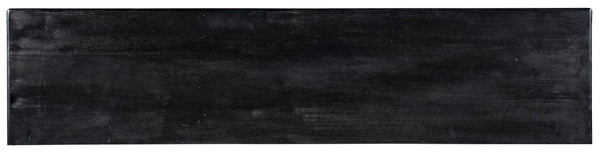 Hooker Furniture 69-Inches Entertainment Console — Black Mango Wood With Hammered Gold Hardware, Ventilated Cable Access & Removable Shelves (Supports 70" Tv) 5560-55469-DKW