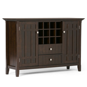 English Elm Bedford Sideboard Buffet With Wine Rack - Elegant Dark Tobacco Storage For Dining & Living Rooms B136P158119