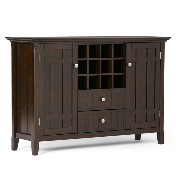 English Elm Bedford Sideboard Buffet With Wine Rack - Elegant Dark Tobacco Storage For Dining & Living Rooms B136P158119