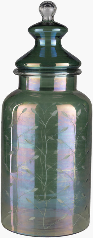 Surya Lilt Decorative Accent Jar - Elegant 20"H Glass Storage Piece For Stylish Home Décor And Charm Green Glass Lit001-l