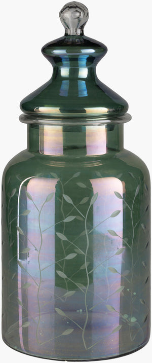 Surya Lilt Decorative Accent Jar - Elegant 20"H Glass Storage Piece For Stylish Home Décor And Charm Green Glass Lit001-m